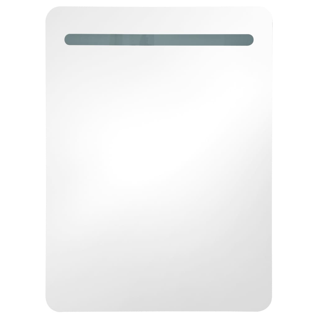 vidaXL LED kopalniška omarica z ogledalom betonsko siva 60x11x80 cm