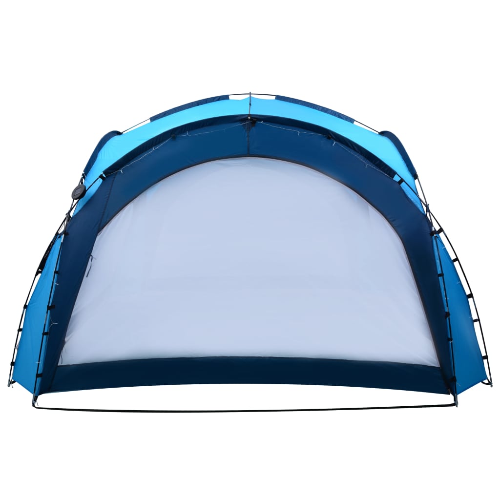 vidaXL Vrtni šotor z LED lučmi in 4 stranicami 3,6x3,6x2,3 m moder