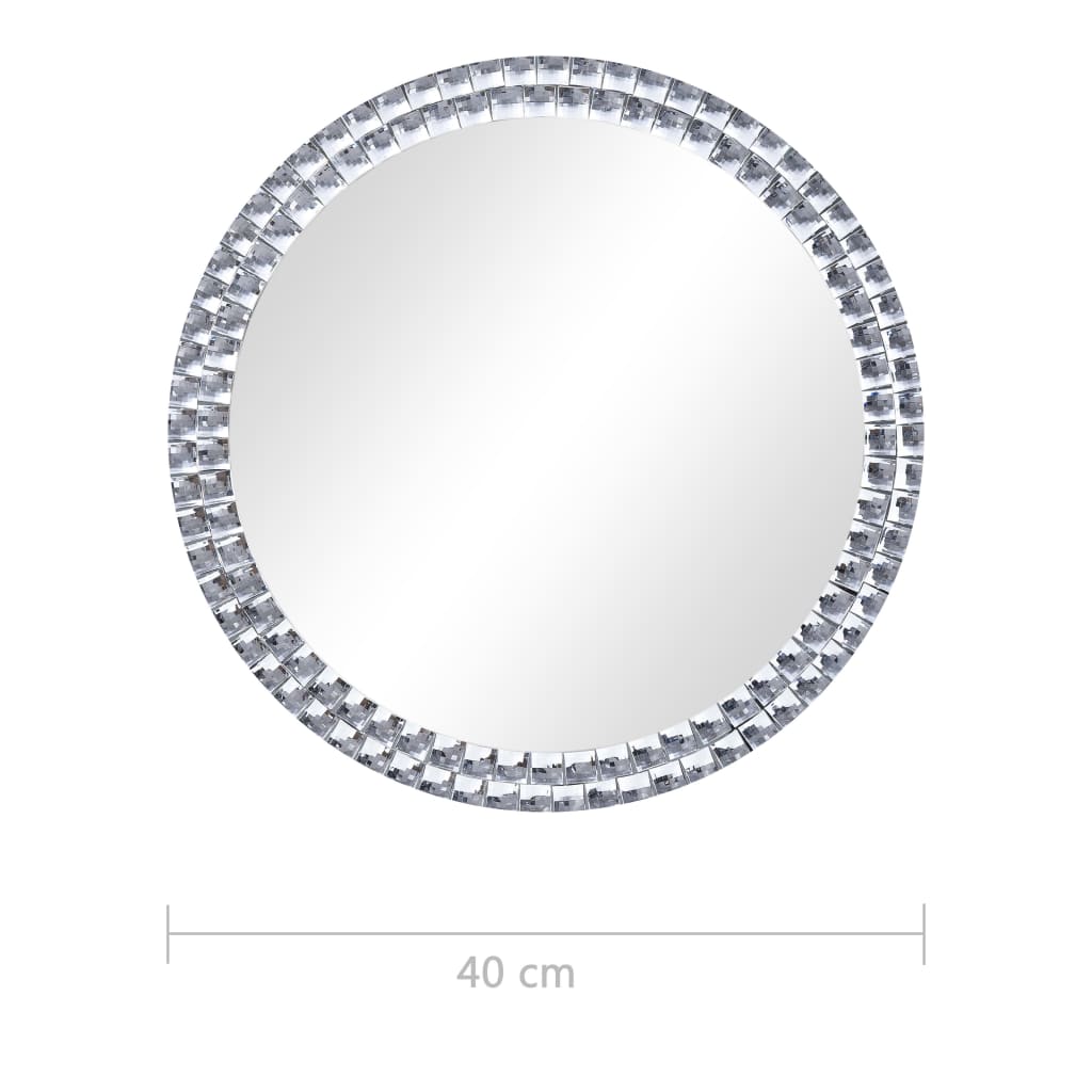 vidaXL Stensko ogledalo 40 cm kaljeno steklo