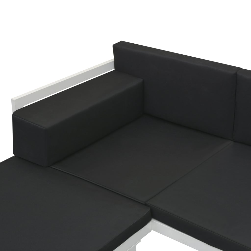 vidaXL Vrtna sedežna garnitura 5-delna tekstil in aluminij črna