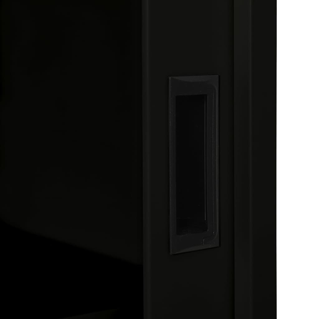 vidaXL Omara z drsnimi vrati črna 90x40x90 cm jeklo