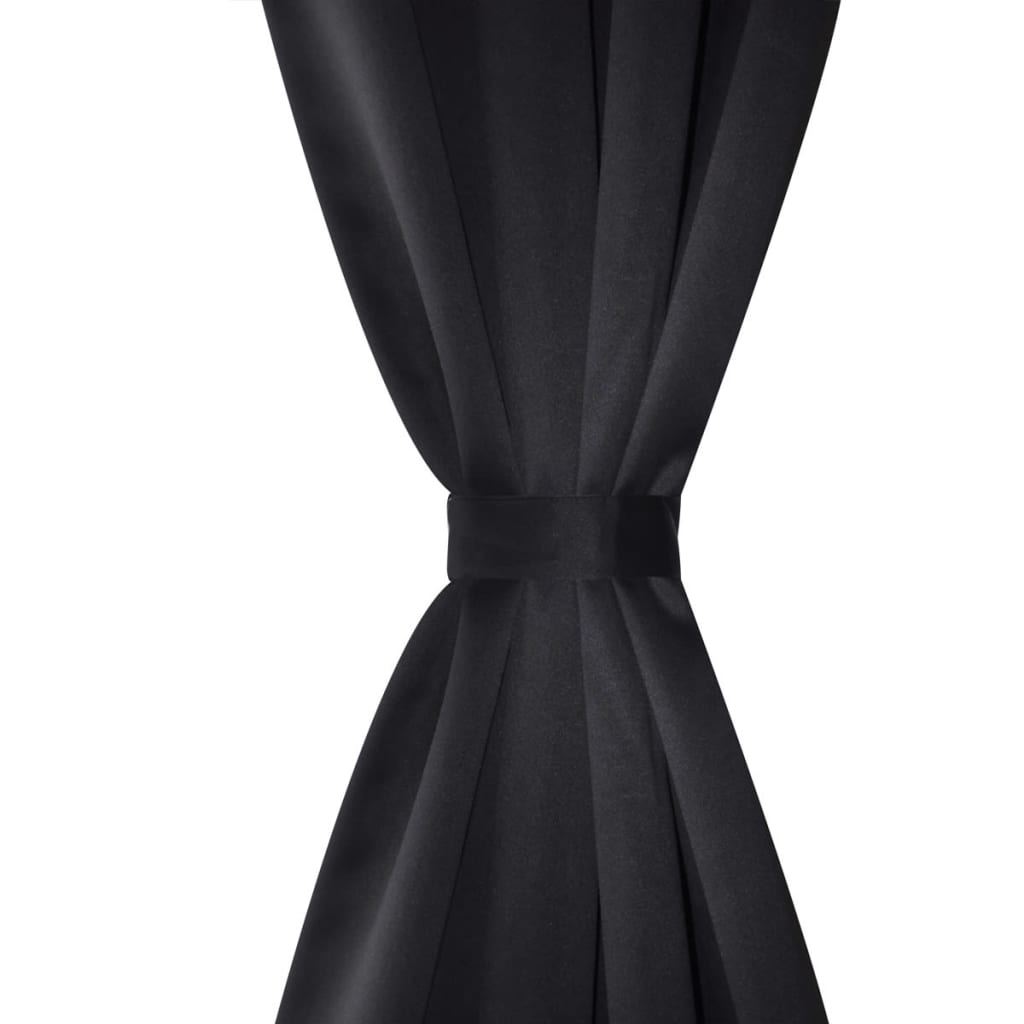 vidaXL Zatemnitvene zavese 2 kosa z obročki 135x175 cm črne barve