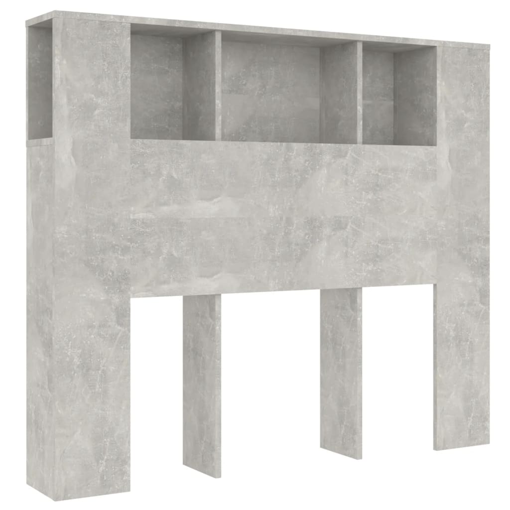vidaXL Vzglavna omarica betonsko siva 120x18,5x102,5 cm