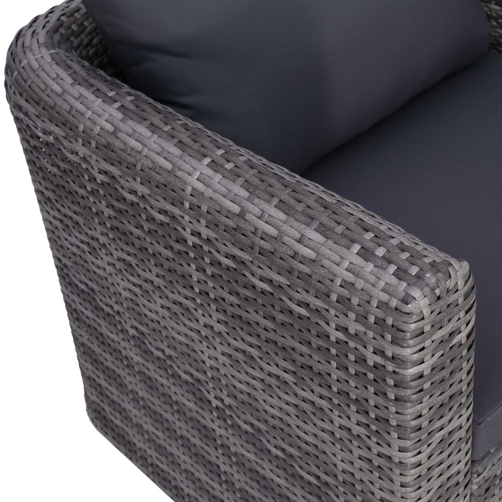 vidaXL Vrtna sedežna garnitura z blazinami 6-delna poli ratan siva