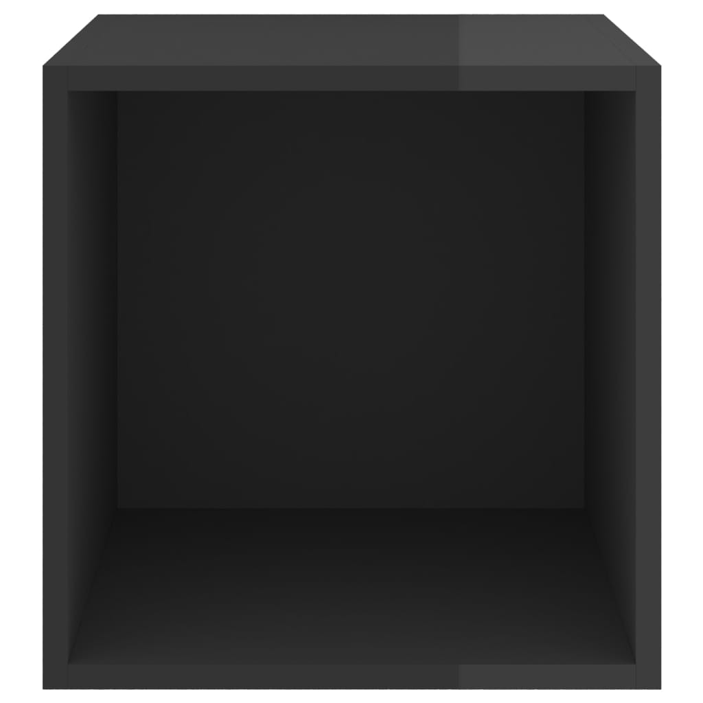 vidaXL Stenska omarica visok sijaj črna 37x37x37 cm iverna plošča