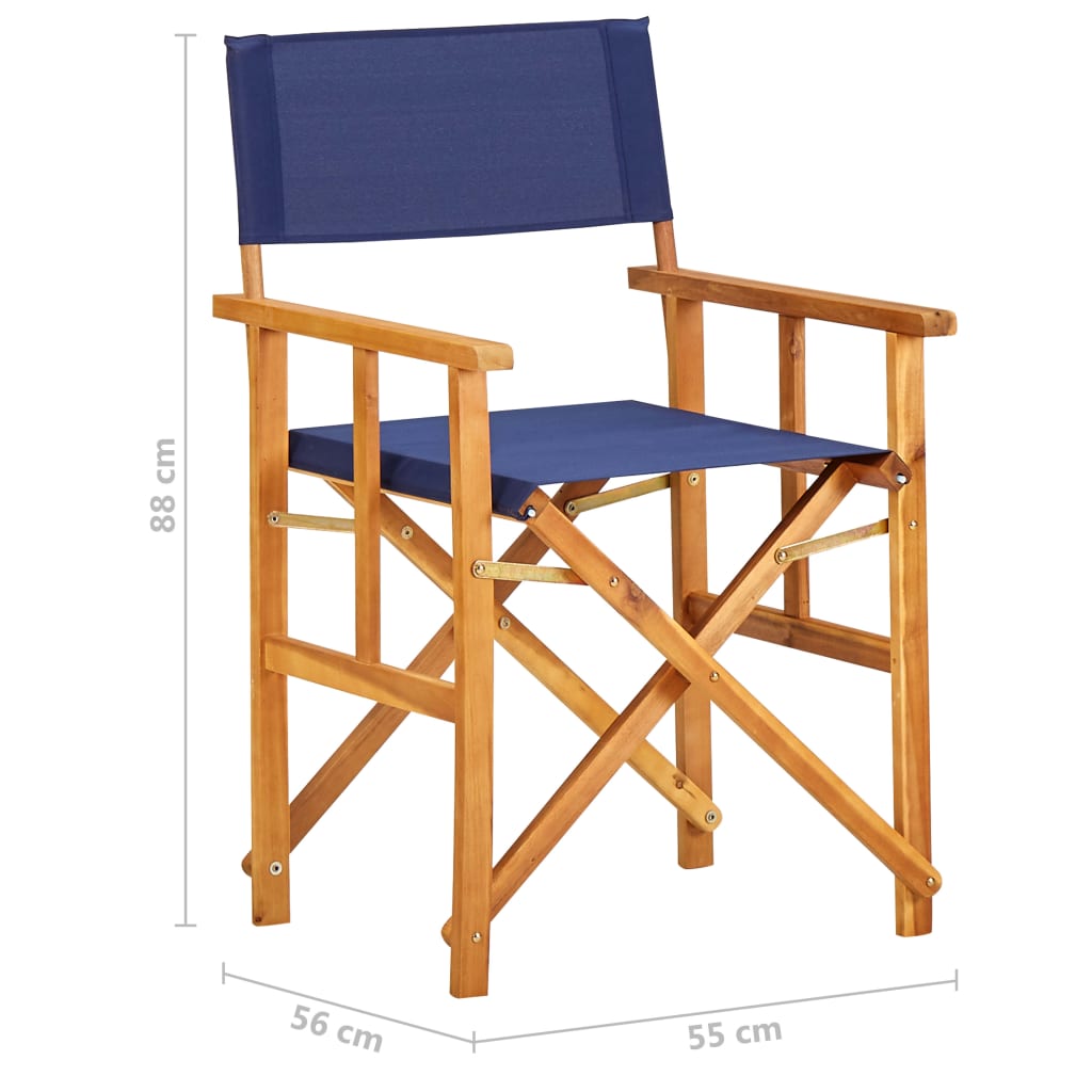 vidaXL Režiserski stoli 2 kosa trden akacijev les modri