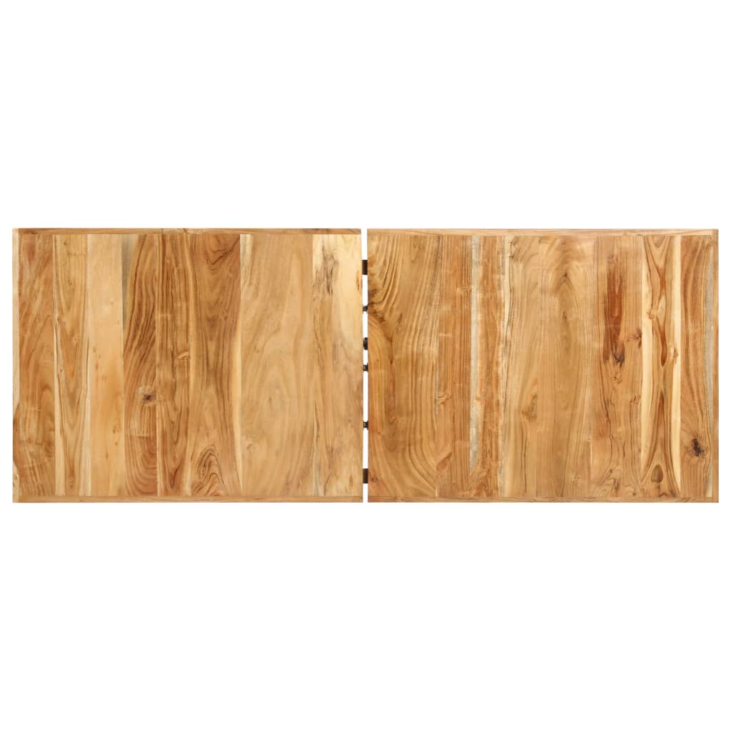 vidaXL Barska garnitura 9-delna trden akacijev les in pravo usnje