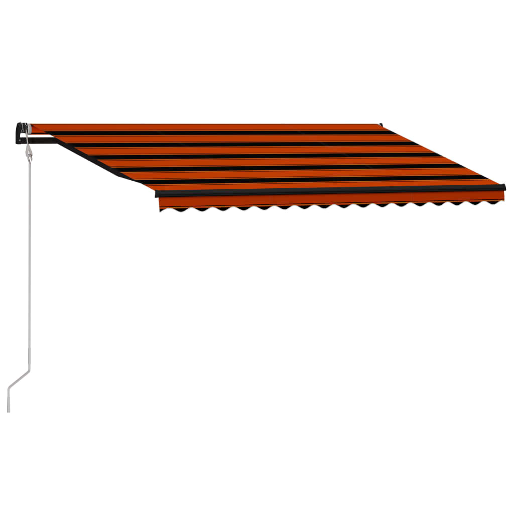 vidaXL Avtomatsko zložljiva tenda 450x300 cm oranžna in rjava