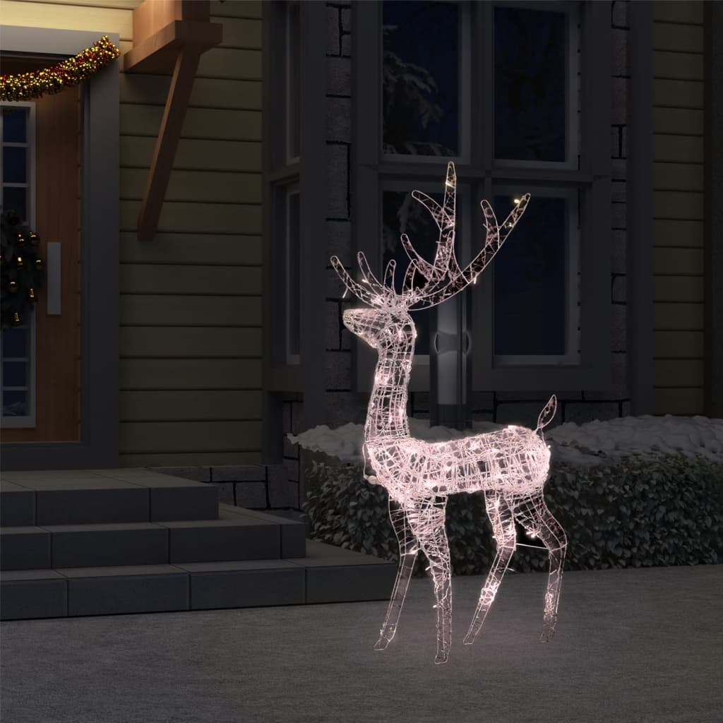 vidaXL Božični severni jelen iz akrila 140 LED lučk 120 cm toplo bel