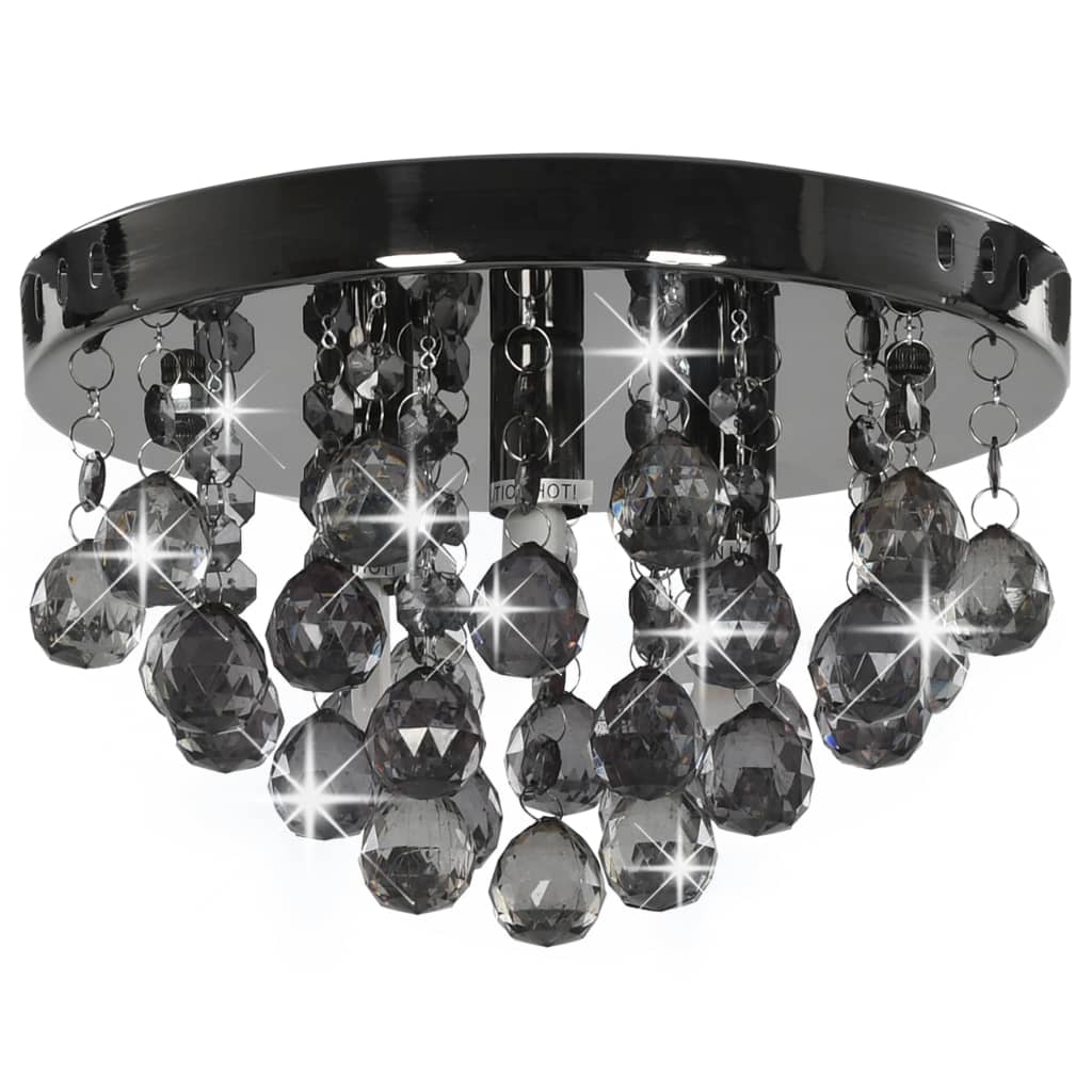 vidaXL Stropna svetilka z dimastimi kroglicami črna okrogla G9