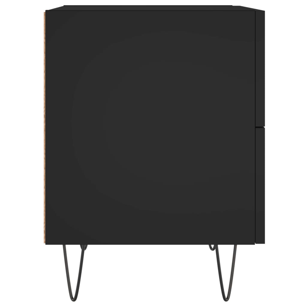 vidaXL Nočna omarica črna 40x35x47,5 cm inženirski les
