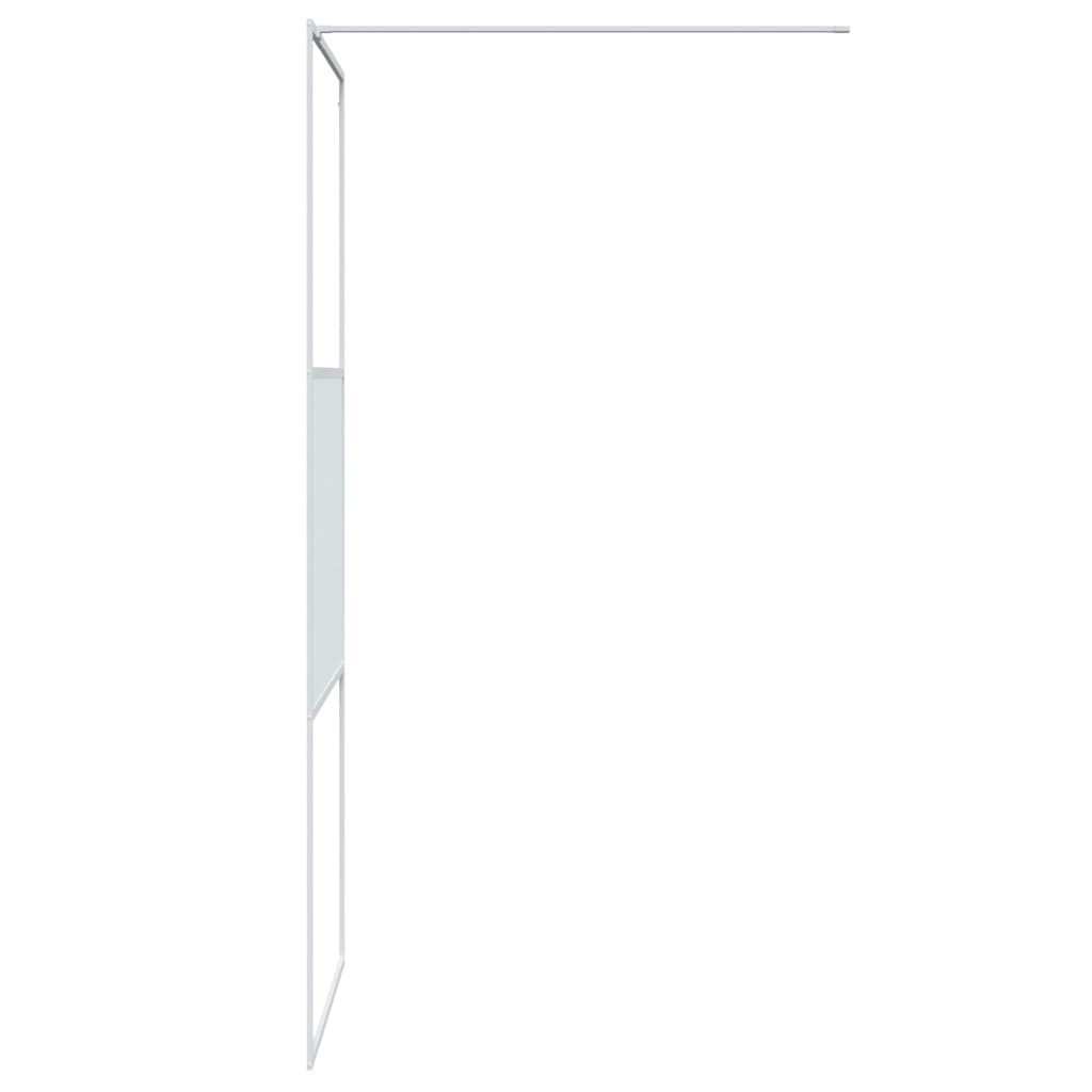 vidaXL Pregrada za tuš bela 80x195 cm prozorno ESG steklo
