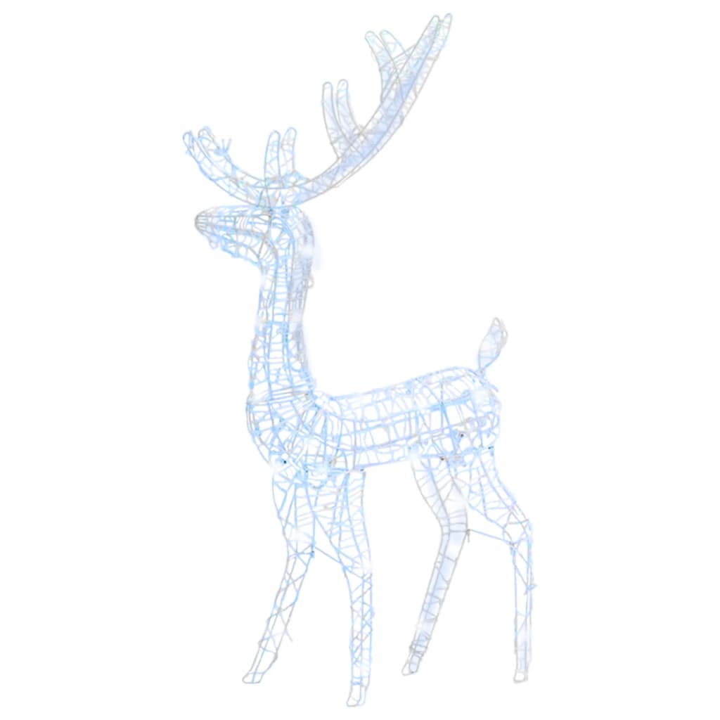 vidaXL Božična dekoracija jelen 140 hladno belih LED lučk 120 cm