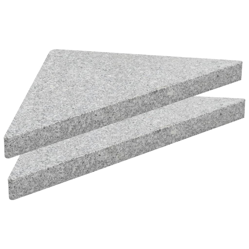 vidaXL Utežna plošča za senčnik iz granita 15 kg trikotna siva