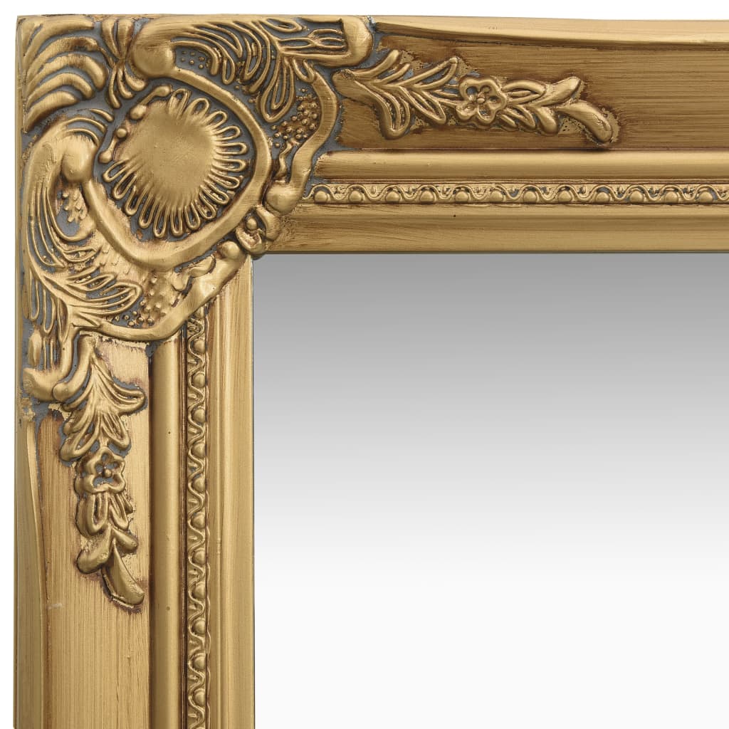 vidaXL Stensko ogledalo v baročnem stilu 40x40 cm zlato