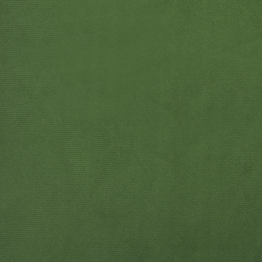 vidaXL Kavč dvosed z ležiščem in dvema blazinama temno zelen žamet