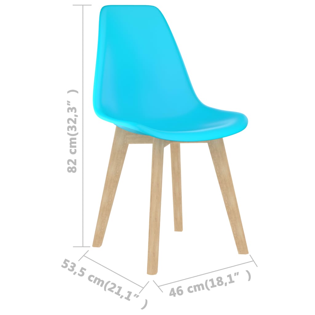 vidaXL Jedilni stoli 6 kosov modra plastika