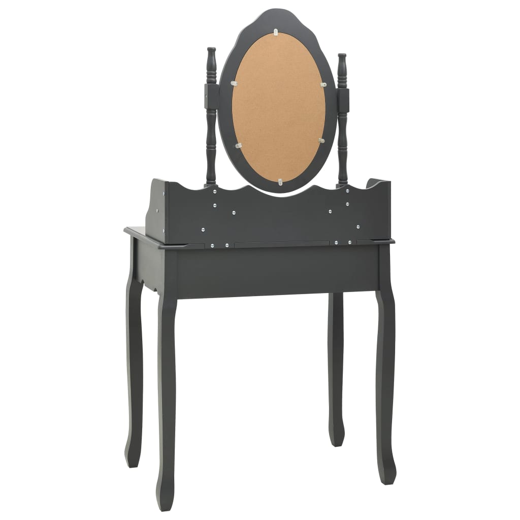 vidaXL Mizica za ličenje s stolčkom siva 75x69x140 cm les pavlovnije