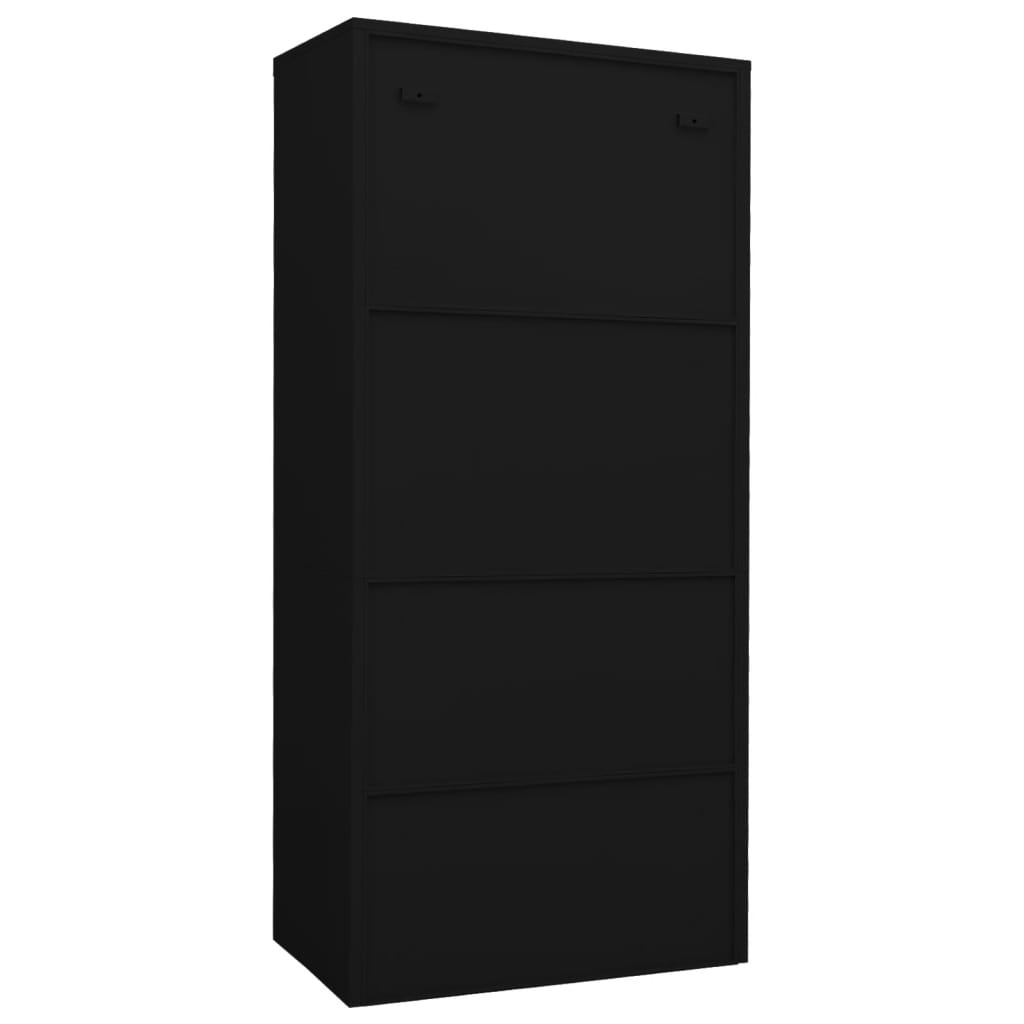 vidaXL Garderobna omara črna 80x50x180 cm jeklo