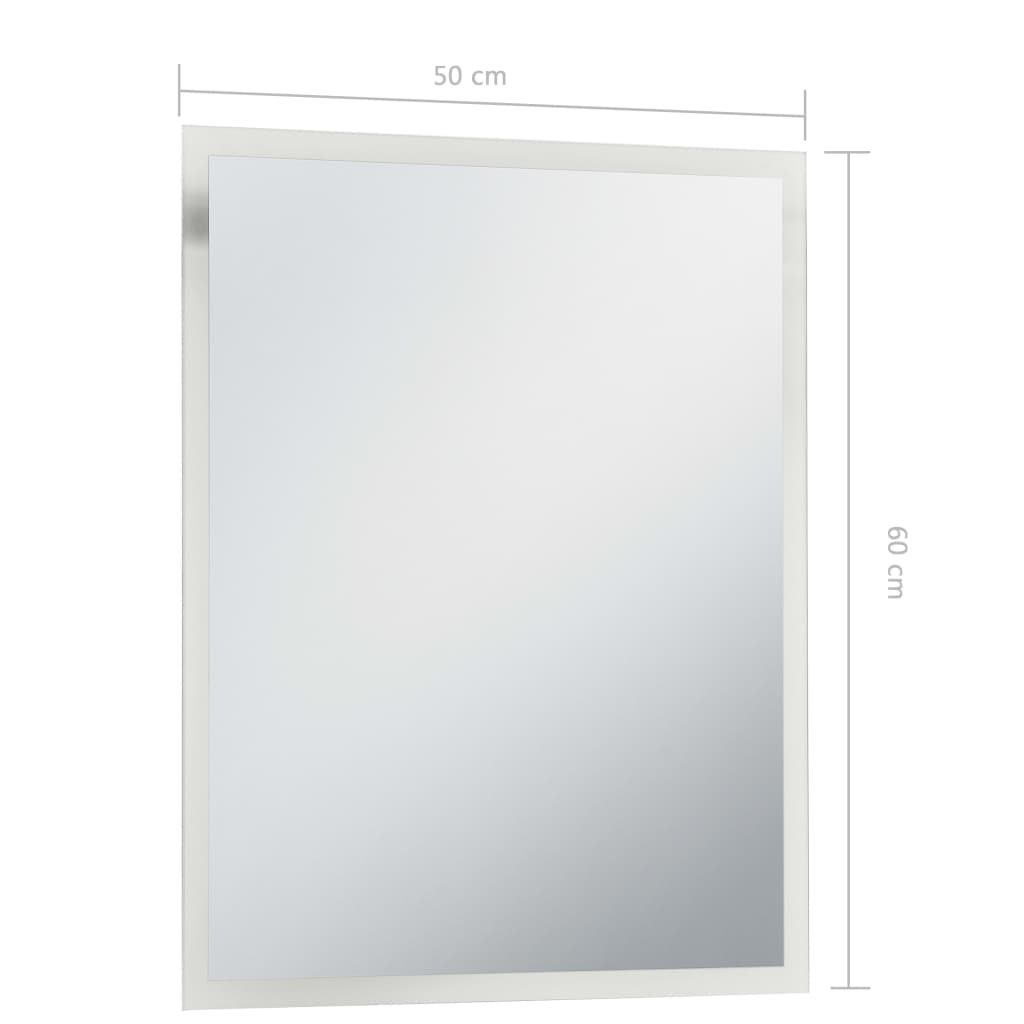 vidaXL Kopalniško LED stensko ogledalo 50x60 cm