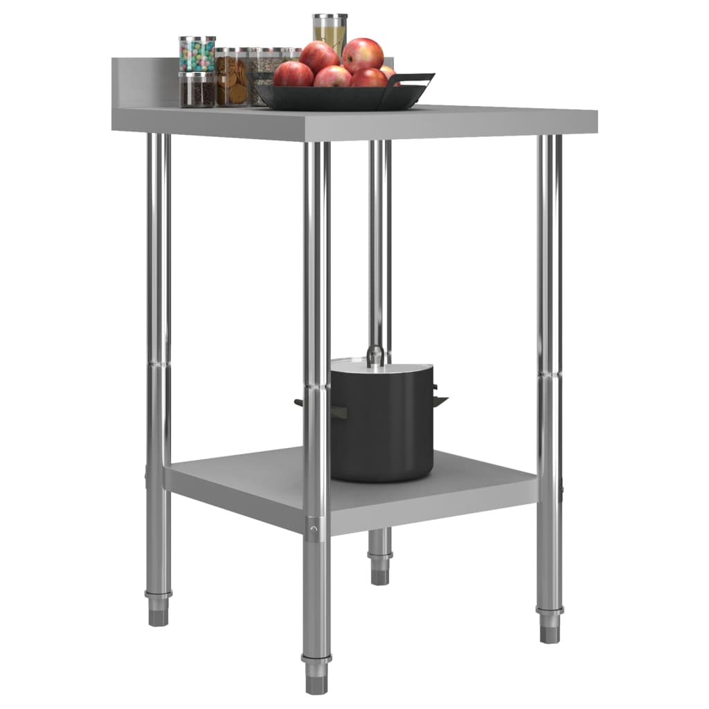 vidaXL Kuhinjska delovna miza z zaščitno ploščo 60x60x93 cm jeklo