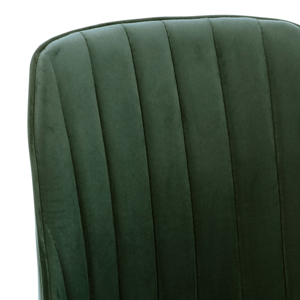 vidaXL Vrtljiv jedilni stol temno zelen žamet