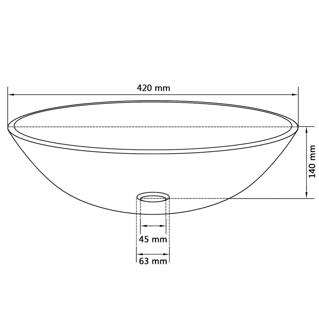 vidaXL Umivalnik iz Kaljenega Stekla 42 cm Motno Steklo