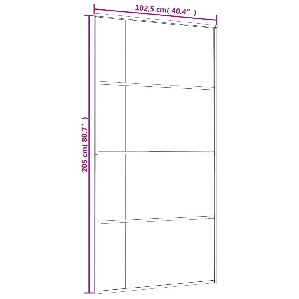 vidaXL Drsna vrata mlečno ESG steklo in aluminij 102,5x205 cm bela