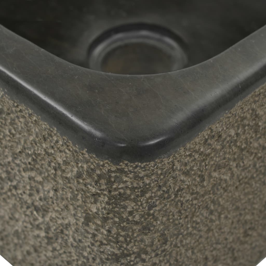 vidaXL Umivalnik 30x30x15 cm rečni kamen črn