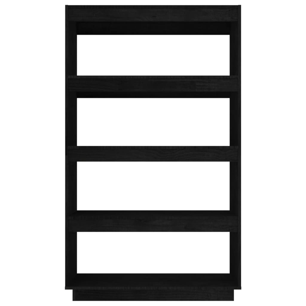 vidaXL Knjižna omara za razdelitev prostora črna 80x35x135 cm borovina