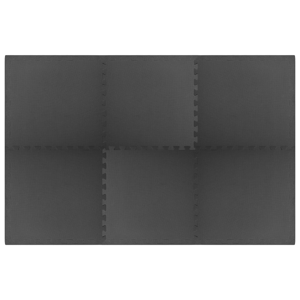 vidaXL Talne podloge 6 kosov 2,16 ㎡ EVA pena črne barve