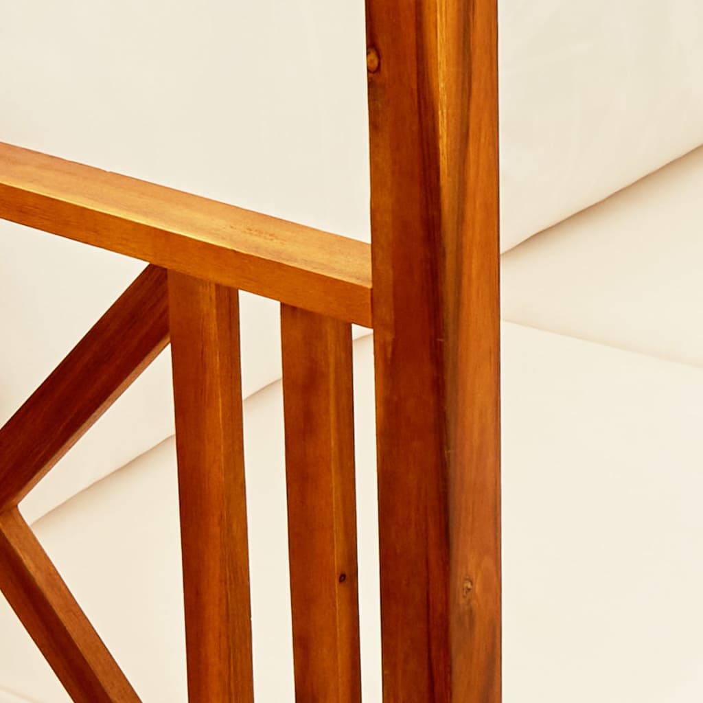 vidaXL Vrtna klop z mizico in stolčki za noge trden akacijev les