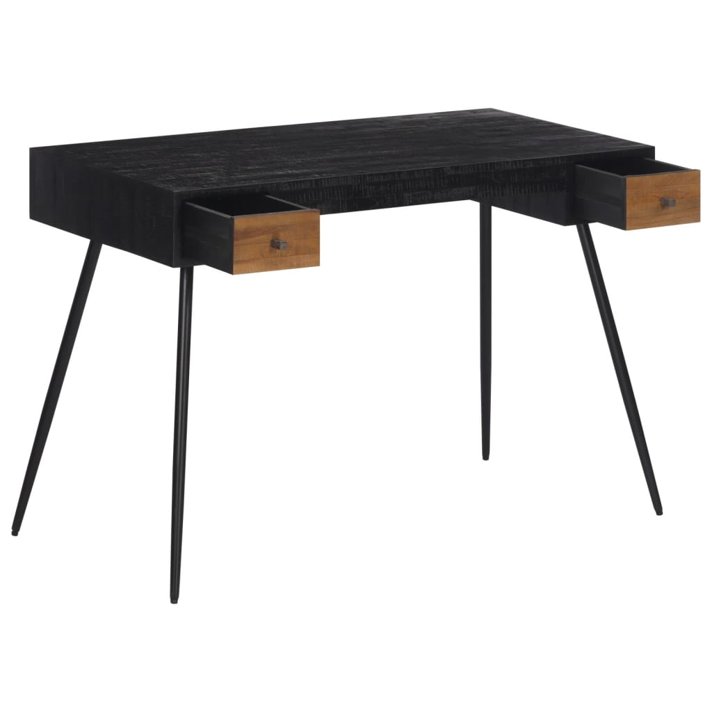 vidaXL Pisalna miza 117x56,5x75 cm trdna predelana tikovina