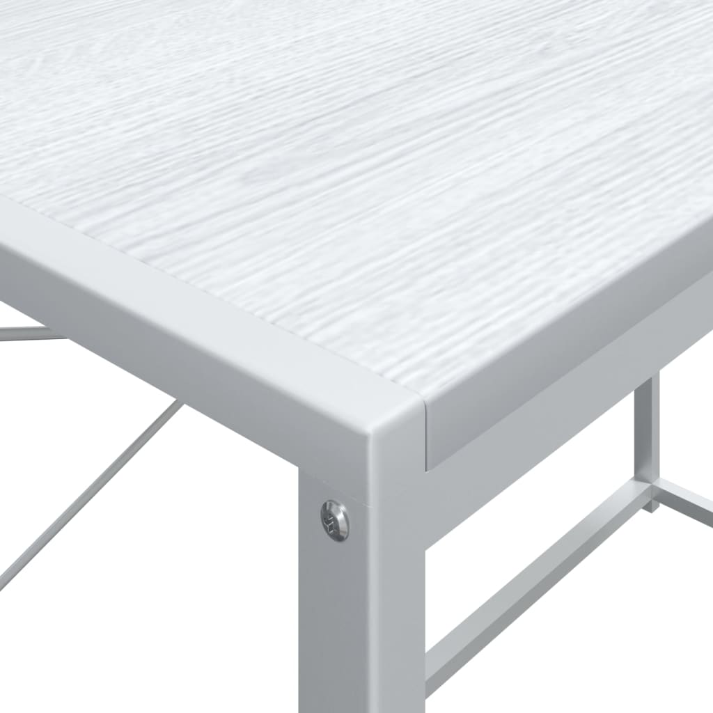 vidaXL Računalniška miza bela 110x60x138 cm iverna plošča