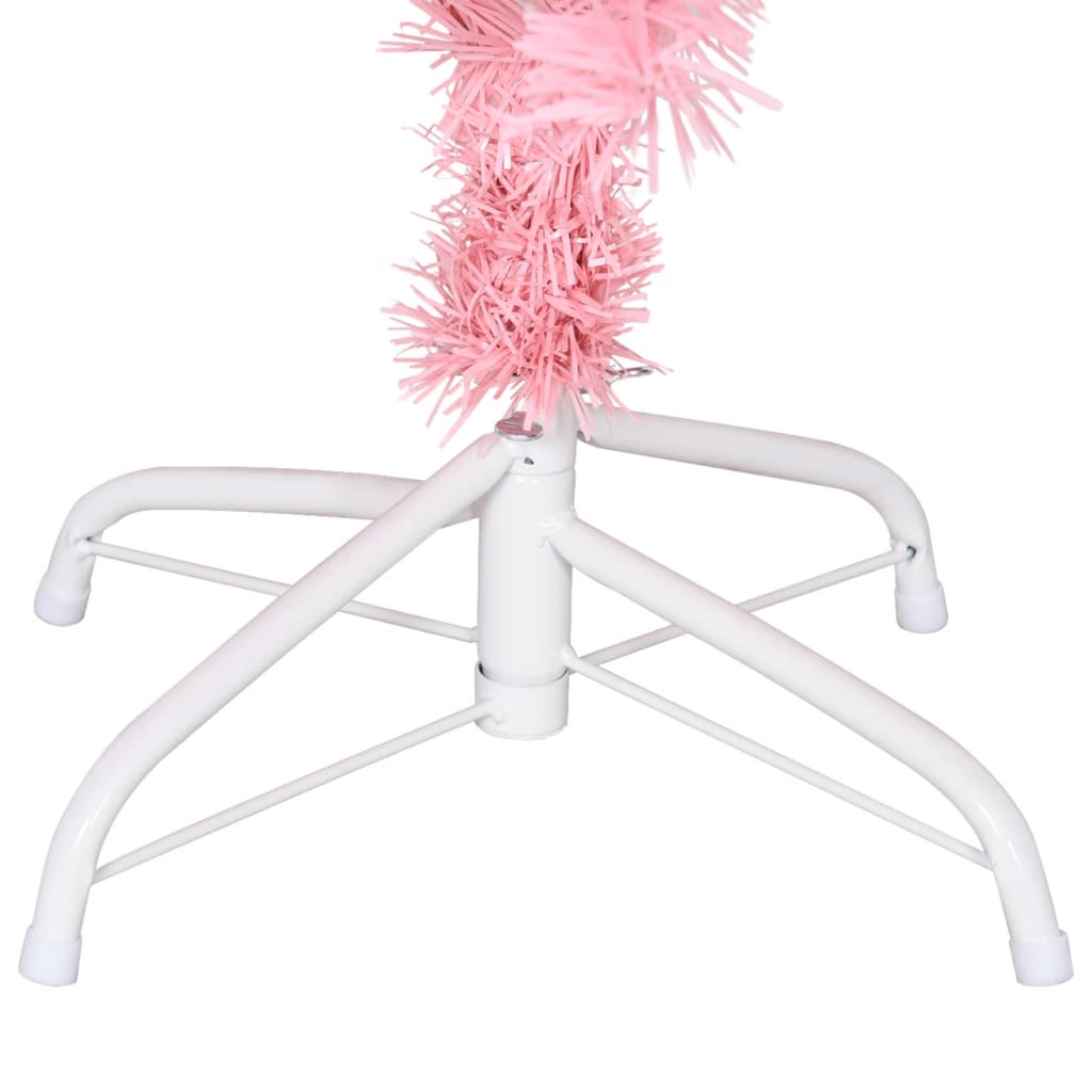 vidaXL Umetna novoletna jelka s stojalom roza 150 cm PVC