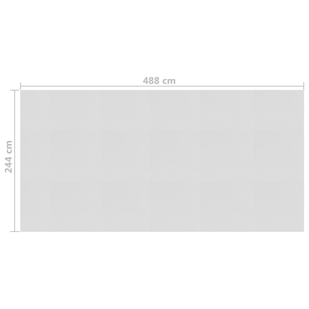 vidaXL Plavajoča PE solarna folija za bazen 488x244 cm siva