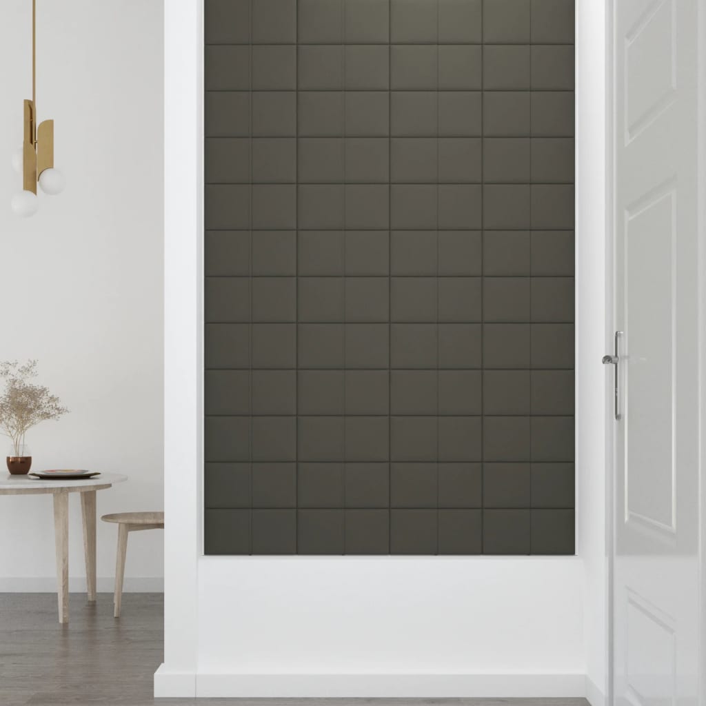 vidaXL Stenski paneli 12 kosov temno sivi 30x15 cm žamet 0,54 m²