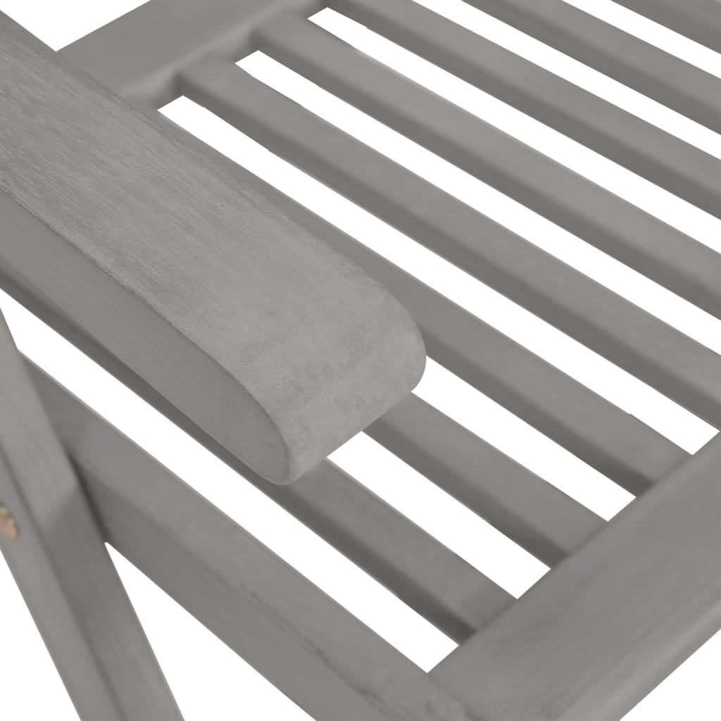 vidaXL Vrtni stoli nastavljivi 3 kosi sivi trden akacijev les