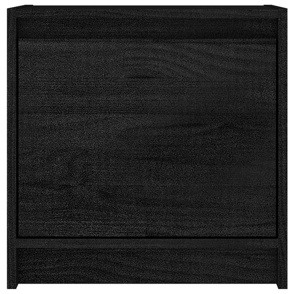 vidaXL Nočna omarica 2 kosa črna 40x30,5x40 cm trdna borovina