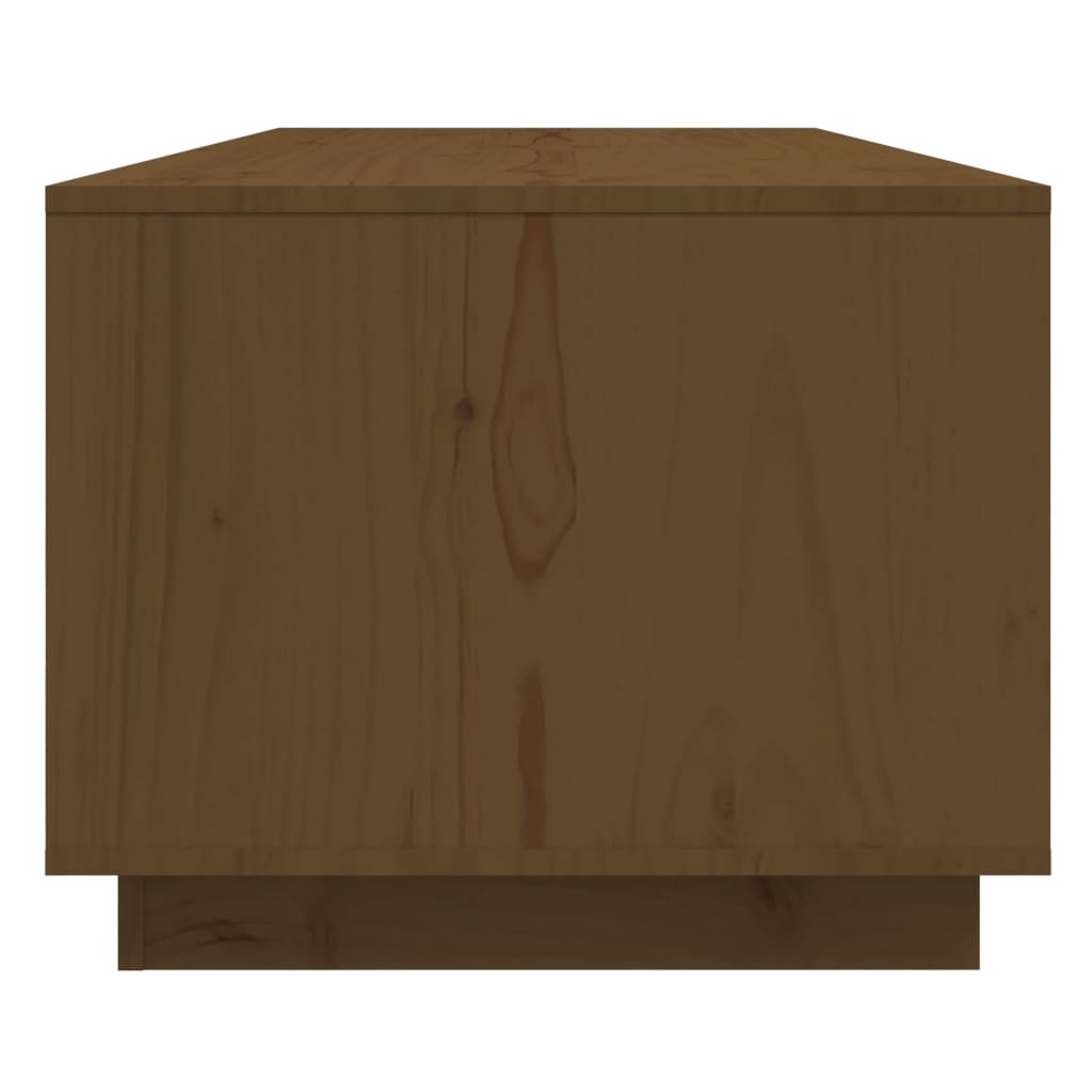 vidaXL Klubska mizica medeno rjava 110x50x40 cm trdna borovina