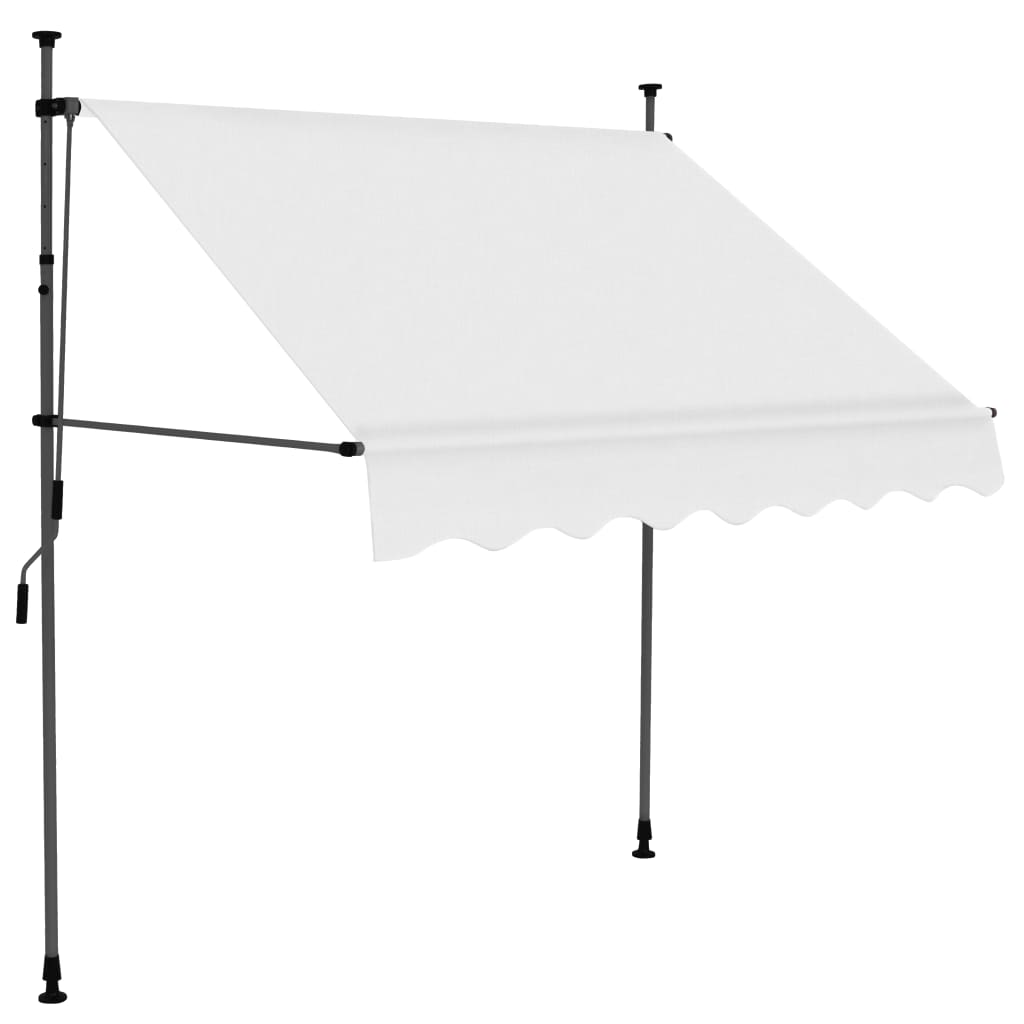 vidaXL Ročno zložljiva tenda z LED lučkami 100 cm krem