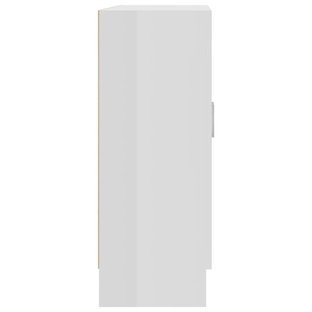 vidaXL Vitrina visok sijaj bela 82,5x30,5x80 cm iverna plošča