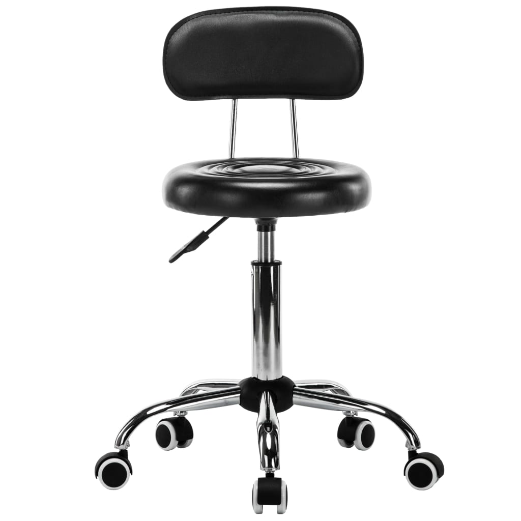vidaXL Vrtljivi salonski spa stolčki 2 kosa umetno usnje črne barve