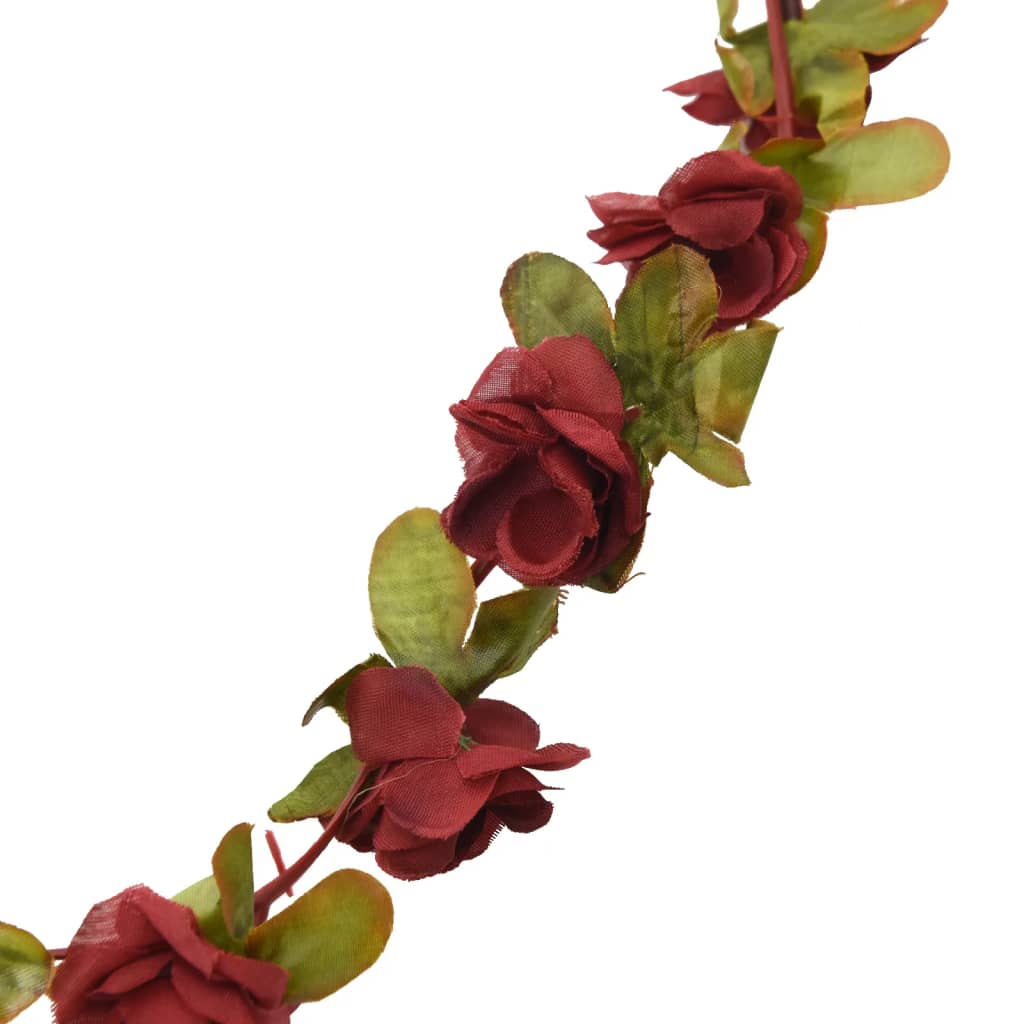vidaXL Girlanda iz umetnega cvetja 6 kosov vinsko rdeča 250 cm