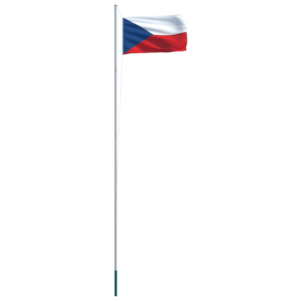 vidaXL Zastava Češke in aluminijast zastavni drog 6,2 m
