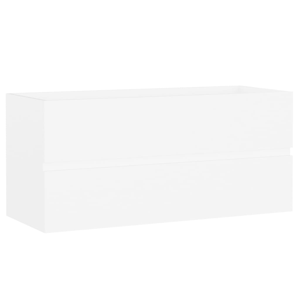 vidaXL Omarica za umivalnik bela 100x38,5x45 cm iverna plošča