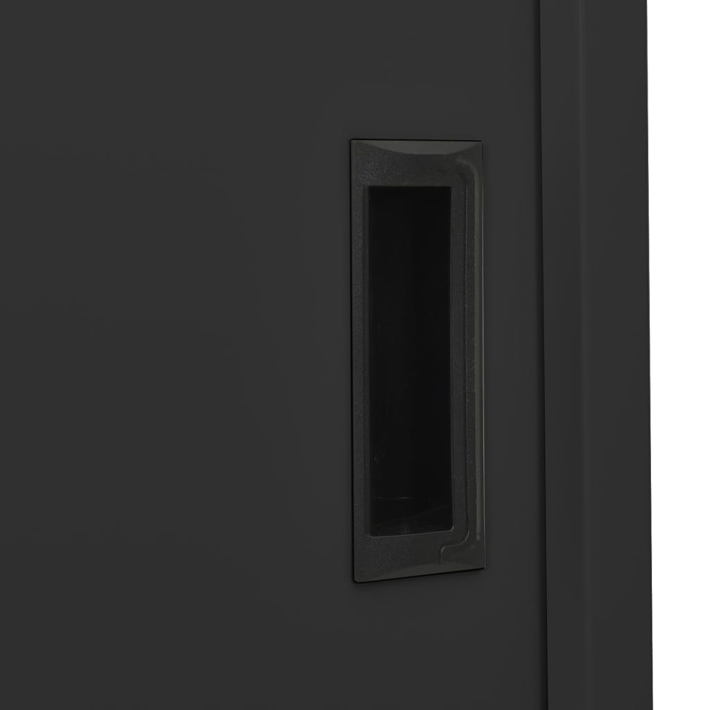 vidaXL Pisarniška omara z drsnimi vrati antracitna 90x40x180 cm jeklo