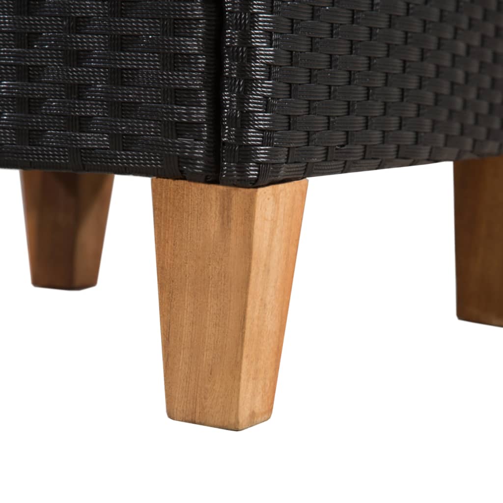 vidaXL Zunanji stoli z blazinami 2 kosa poli ratan črne barve