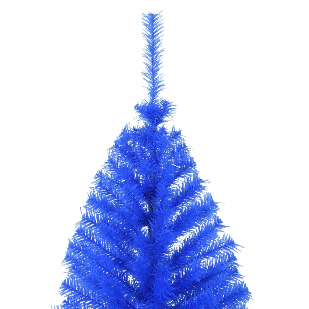 vidaXL Umetna polovična novoletna jelka s stojalom modra 180 cm PVC