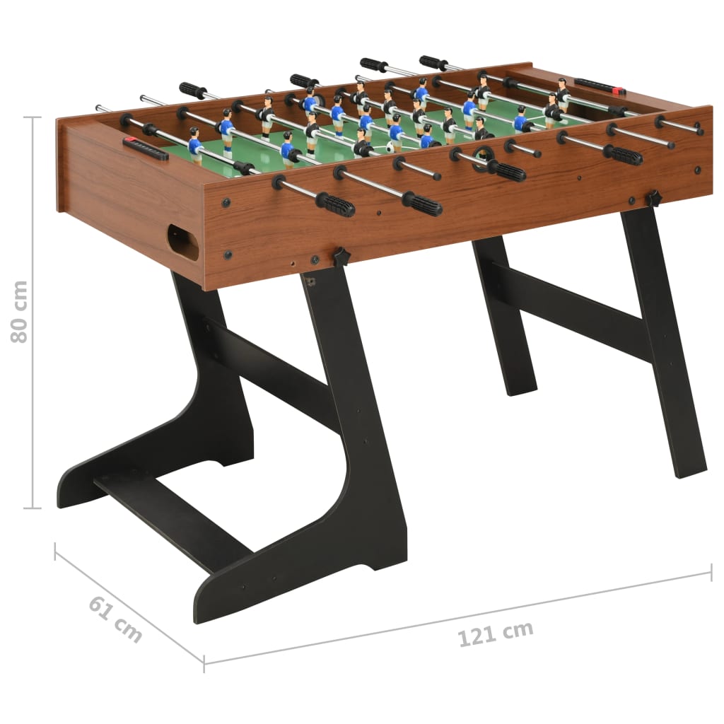 vidaXL Zložljiva miza za namizni nogomet 121x61x80 cm rjava